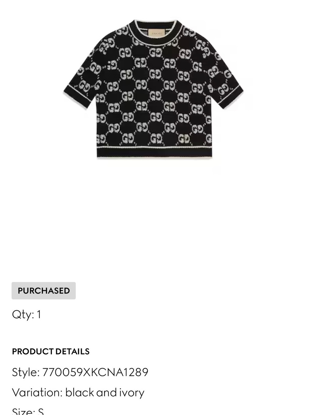 Gucci Black & Ivory GG Jacquard Crew Sweater